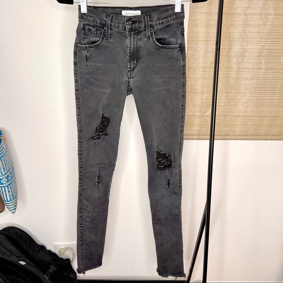James Jeans Twiggy Black Distressed High Waisted Skinny Jeans - Picture 5 of 10